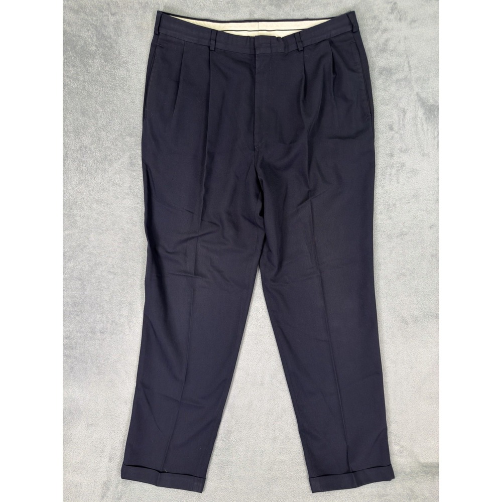 Vintage Levis Action Choice Dress Pants 36x34 Navy Pleated Cuffed‎ Straight USA